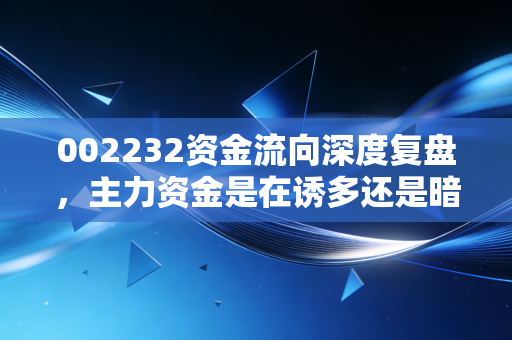 002232资金流向深度复盘，主力资金是在诱多还是暗度陈仓？一位财经老兵的肺腑之言