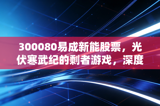 300080易成新能股票，光伏寒武纪的剩者游戏，深度解析其穿越周期的底气与隐忧