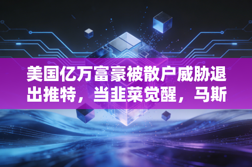 美国亿万富豪被散户威胁退出推特，当韭菜觉醒，马斯克的任性还能撑多久？