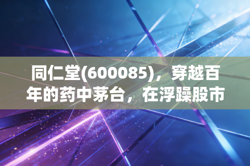 同仁堂(600085)，穿越百年的药中茅台，在浮躁股市里的一剂定心丸