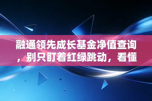 融通领先成长基金净值查询，别只盯着红绿跳动，看懂成长的代价与收获