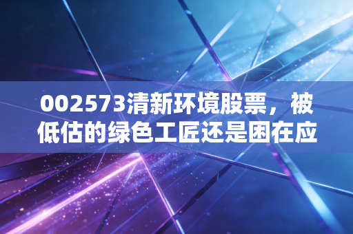 002573清新环境股票，被低估的绿色工匠还是困在应收账款里的老实人？深度剖析背后的投资逻辑