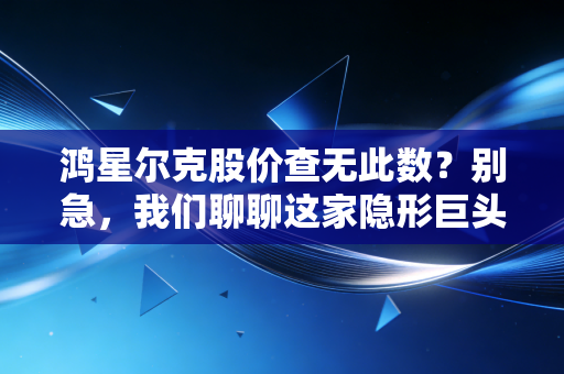 鸿星尔克股价查无此数？别急，我们聊聊这家隐形巨头的真实身价与未来