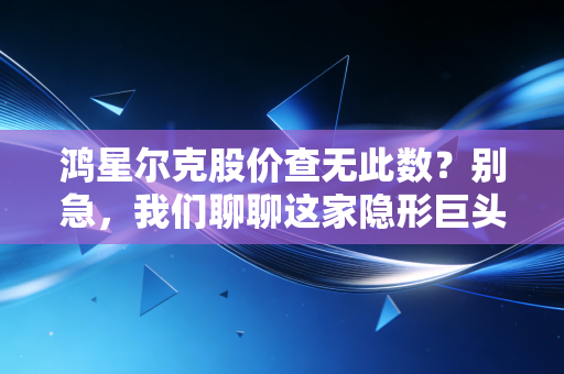 鸿星尔克股价查无此数？别急，我们聊聊这家隐形巨头的真实身价与未来