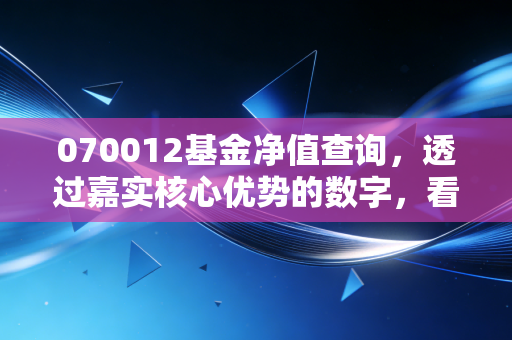 070012基金净值查询，透过嘉实核心优势的数字，看懂长期投资的真谛