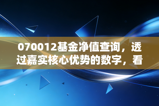 070012基金净值查询，透过嘉实核心优势的数字，看懂长期投资的真谛
