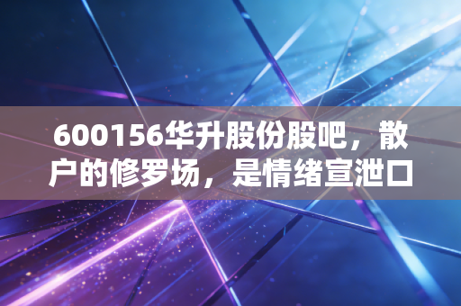 600156华升股份股吧，散户的修罗场，是情绪宣泄口还是淘金地？