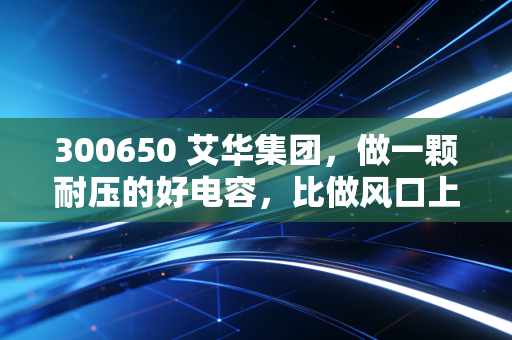300650 艾华集团，做一颗耐压的好电容，比做风口上的猪更重要