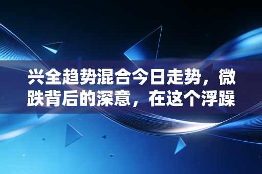 兴全趋势混合今日走势，微跌背后的深意，在这个浮躁的市场里我们究竟在赚什么钱？