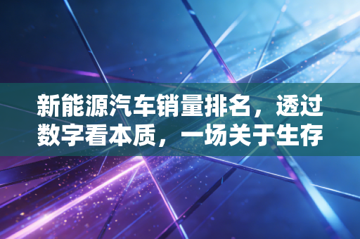 新能源汽车销量排名，透过数字看本质，一场关于生存与野心的大逃杀