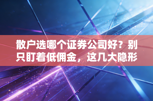 散户选哪个证券公司好?别只盯着低佣金,这几大隐形坑才是关键