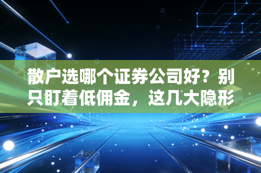 散户选哪个证券公司好?别只盯着低佣金,这几大隐形坑才是关键