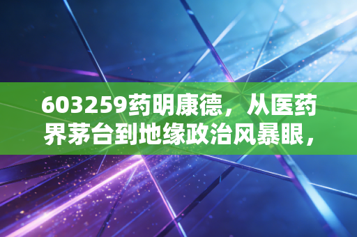 603259药明康德，从医药界茅台到地缘政治风暴眼，这究竟是黄金坑还是无底洞？