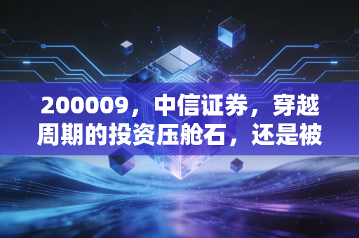 200009,中信证券,穿越周期的投资压舱石,还是被低估的牛市旗手?