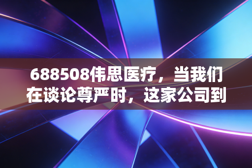 688508伟思医疗，当我们在谈论尊严时，这家公司到底在做什么？