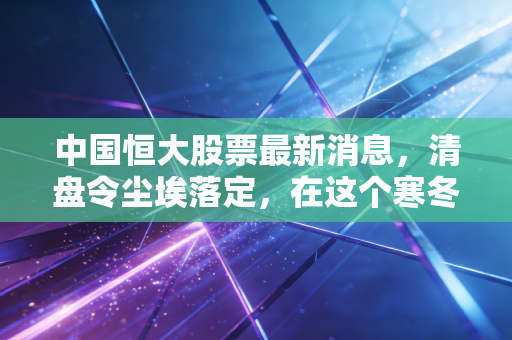 中国恒大股票最新消息，清盘令尘埃落定，在这个寒冬我们该如何审视一个时代的落幕