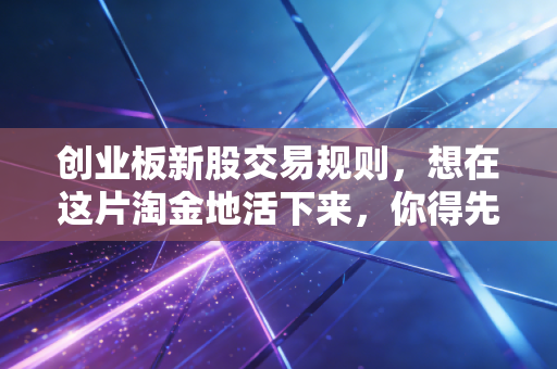 创业板新股交易规则，想在这片淘金地活下来，你得先看懂这几条生死线
