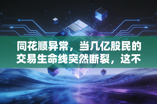 同花顺异常，当几亿股民的交易生命线突然断裂，这不仅仅是一次技术故障