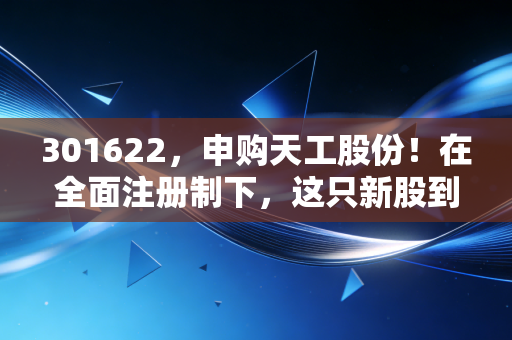 301622，申购天工股份！在全面注册制下，这只新股到底能不能打？深度剖析与实战策略