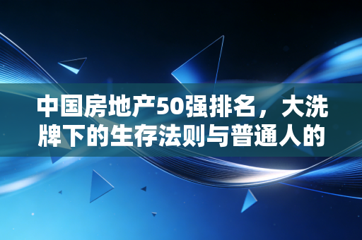 中国房地产50强排名，大洗牌下的生存法则与普通人的安家智慧