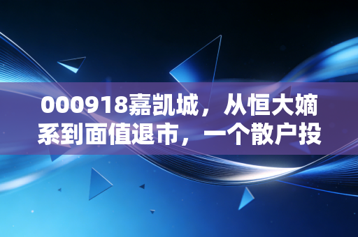 000918嘉凯城，从恒大嫡系到面值退市，一个散户投资者的血泪教训与地产股的底层逻辑重构