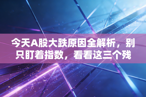 今天A股大跌原因全解析,别只盯着指数,看看这三个残酷真相