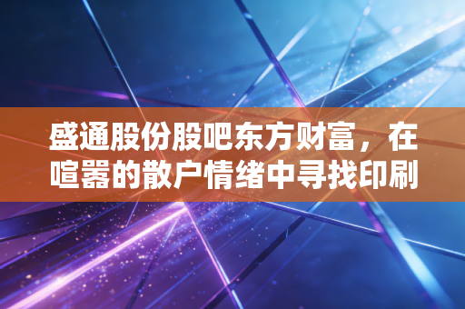 盛通股份股吧东方财富，在喧嚣的散户情绪中寻找印刷与教育的转型逻辑