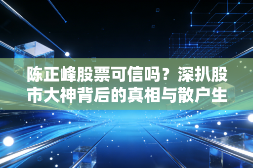 陈正峰股票可信吗？深扒股市大神背后的真相与散户生存指南
