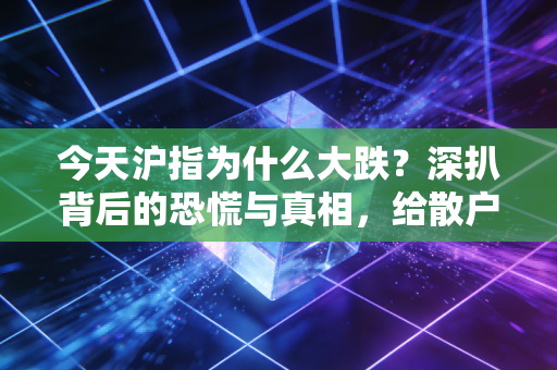 今天沪指为什么大跌?深扒背后的恐慌与真相,给散户的一剂清醒药