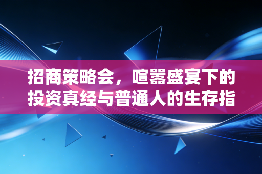 招商策略会，喧嚣盛宴下的投资真经与普通人的生存指南