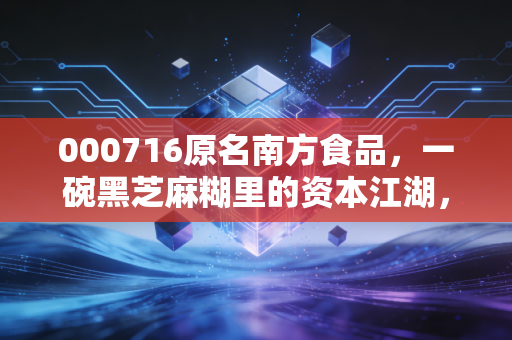 000716原名南方食品，一碗黑芝麻糊里的资本江湖，情怀难抵业绩寒流，跨界新能源能否破局？