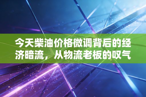 今天柴油价格微调背后的经济暗流,从物流老板的叹气声看通胀压力