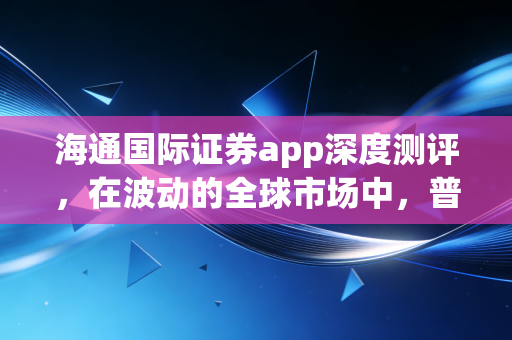 海通国际证券app深度测评，在波动的全球市场中，普通投资者如何寻找确定性？