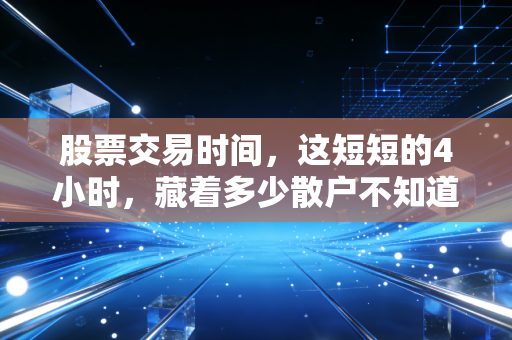 股票交易时间，这短短的4小时，藏着多少散户不知道的秘密？