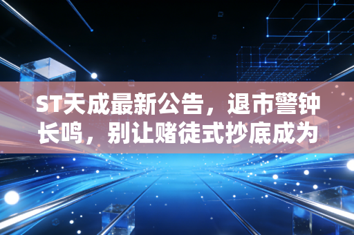 ST天成最新公告,退市警钟长鸣,别让赌徒式抄底成为你财富的终点