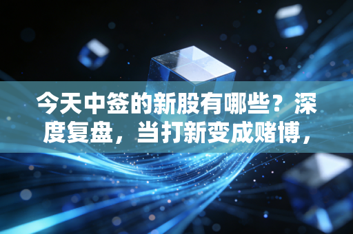 今天中签的新股有哪些？深度复盘，当打新变成赌博，我们该如何守住钱包？