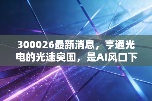 300026最新消息,亨通光电的光速突围,是AI风口下的真金白银还是泡沫狂欢?
