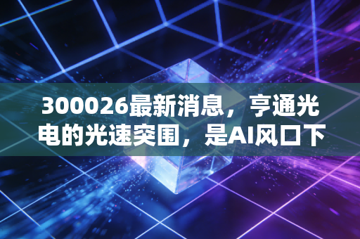 300026最新消息,亨通光电的光速突围,是AI风口下的真金白银还是泡沫狂欢?