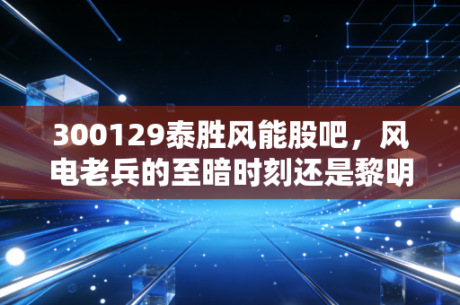 300129泰胜风能股吧，风电老兵的至暗时刻还是黎明前夜？聊聊那些散户不知道的事儿