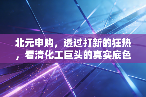 北元申购,透过打新的狂热,看清化工巨头的真实底色