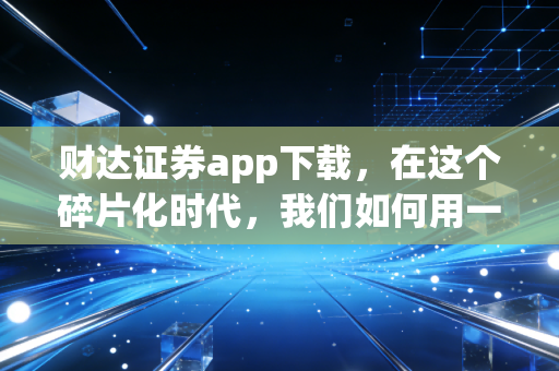 财达证券app下载，在这个碎片化时代，我们如何用一款App重塑投资体验