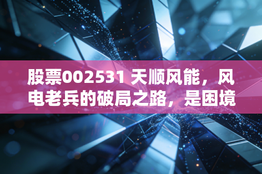 股票002531 天顺风能,风电老兵的破局之路,是困境反转还是温水煮青蛙?