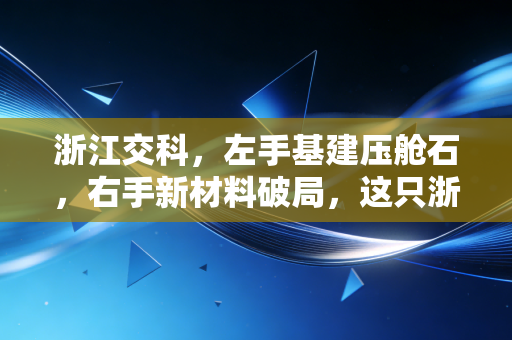 浙江交科，左手基建压舱石，右手新材料破局，这只浙江国企能否穿越周期？