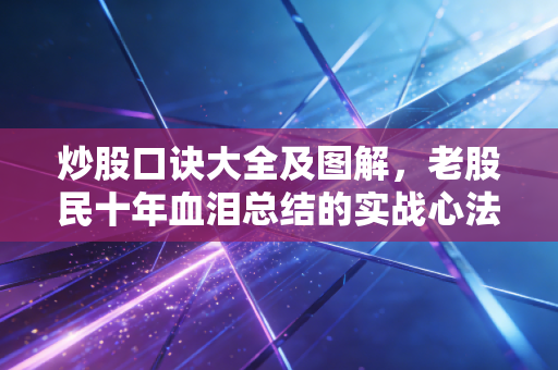 炒股口诀大全及图解，老股民十年血泪总结的实战心法，看懂少走十年弯路