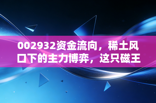002932资金流向，稀土风口下的主力博弈，这只磁王还能追吗？