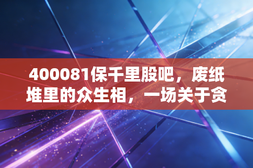 400081保千里股吧,废纸堆里的众生相,一场关于贪婪与遗忘的残酷教育