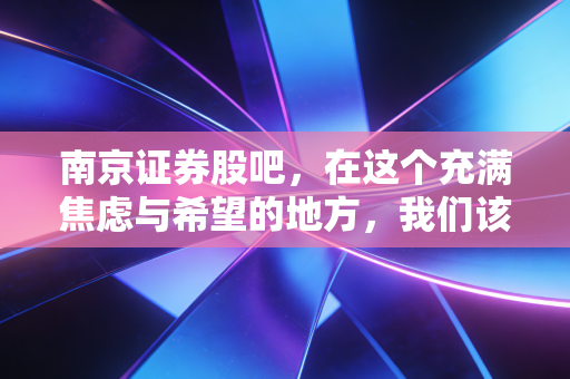 南京证券股吧,在这个充满焦虑与希望的地方,我们该如何读懂一家中小券商的韧性?