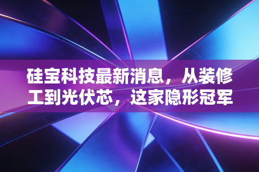硅宝科技最新消息，从装修工到光伏芯，这家隐形冠军的变与不变