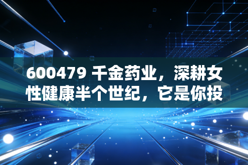 600479 千金药业，深耕女性健康半个世纪，它是你投资组合里最稳的压舱石吗？
