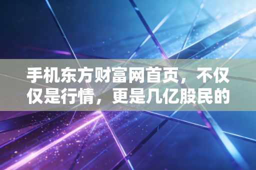 手机东方财富网首页,不仅仅是行情,更是几亿股民的情绪过山车